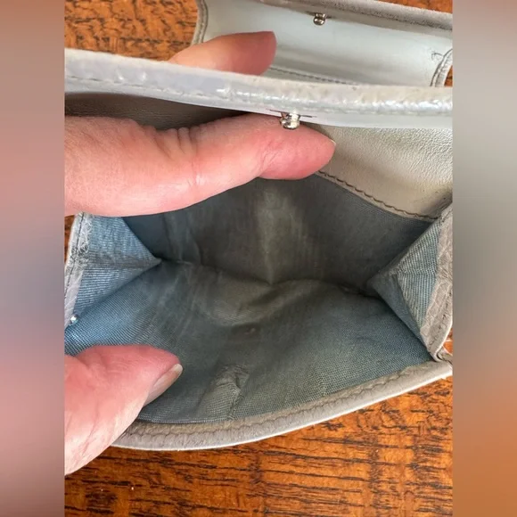 Prada Vitello Dino Leather Mini Wallet - Metallic Silver with COA - Picture 10 of 16